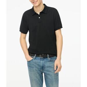 NWT J.Crew Flex Pique Polo Shirt In Black Size Small